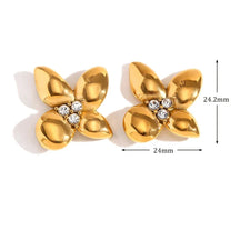 Brincos Florais de Zircônia Banhados a Ouro