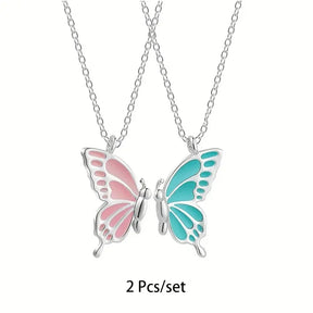 2 Pcs/Set Best Friend Necklace Creative Pentagram Pendant Alloy Accessories Friendship Necklace Best Friend Alloy Pendant