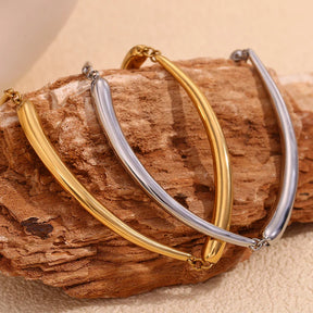 Colar Elegante de Bambu Banhado a Ouro