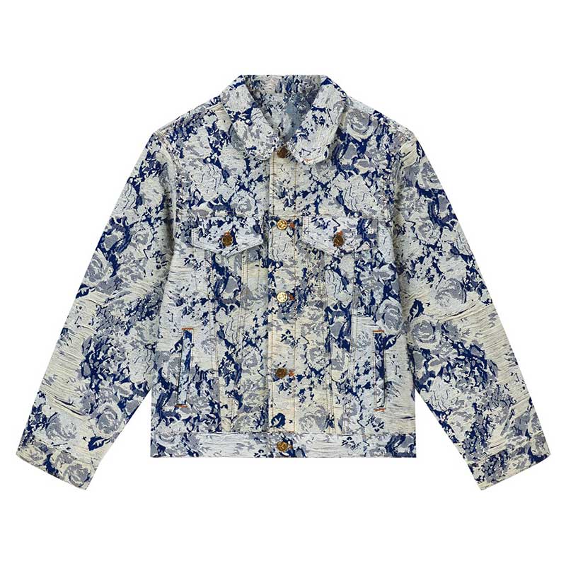 Jaqueta Louis Vuitton Distressed Floral Denim