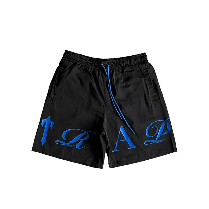 Shorts Trapstar Script Swimming Black/Dazzling Blue