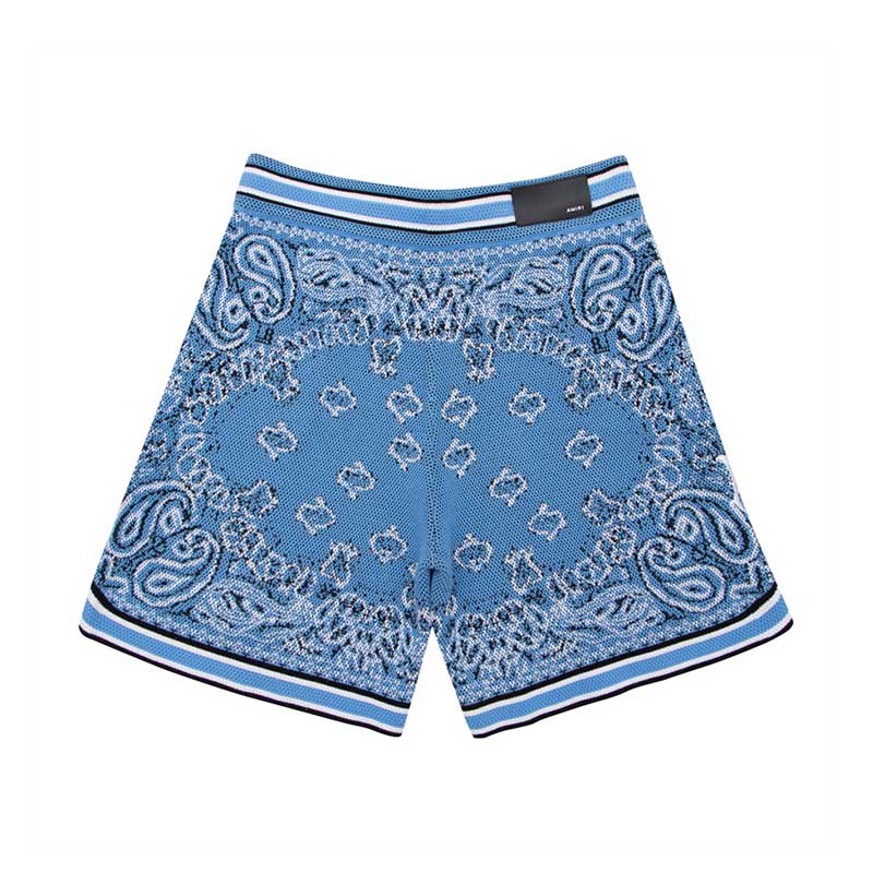 Amiri Bandana Crochet Basketball Shorts Blue