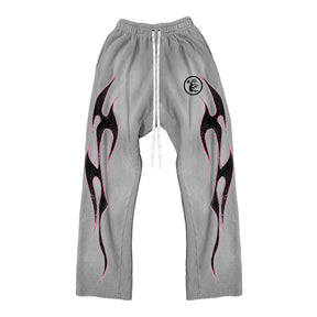 Calça Hellstar Grey Future Flame Sweatpants