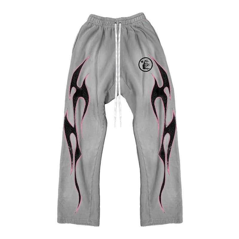 Calça Hellstar Grey Future Flame Sweatpants