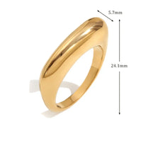 Anel Minimalista Quadrado em Aço Inoxidável Banhado a Ouro