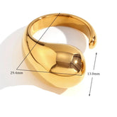 Anel Minimalista Gota D'Água Banhado a Ouro 18K