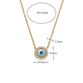 Colar Pingente Olho Grego Zircônia Aço Inoxidável 18K
