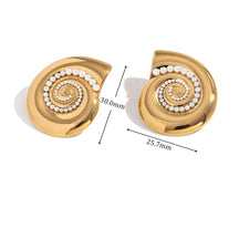Brincos Caracol com Pérolas e Ouro 18K