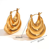 Brincos Elegantes em Camadas de Ouro