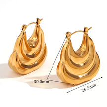 Brincos Elegantes em Camadas de Ouro