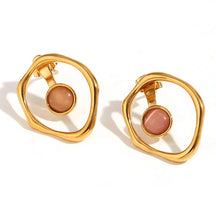 Brincos Elegantes de Zircônia em Aço Inoxidável TT