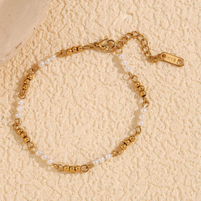 Pulseira Belle de Miçangas e Aço Inoxidável