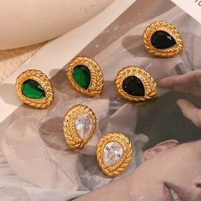 Brincos Elegantes de Gota com Zircônia