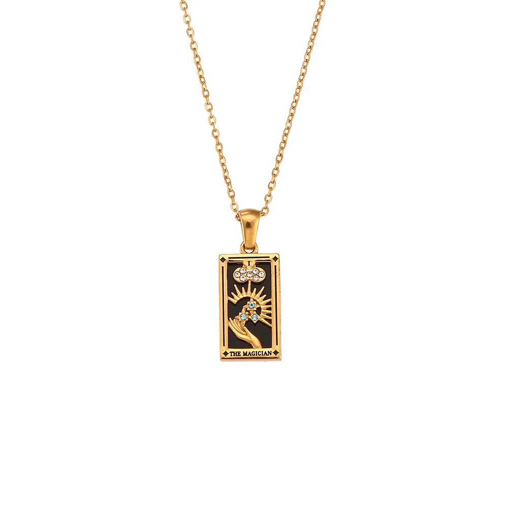 Colares Tarot de Aço Inoxidável com Zircônia