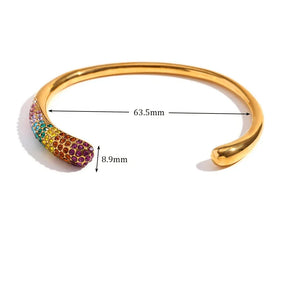 Pulseira Cobra Colorida com Zircônia Banhada a Ouro