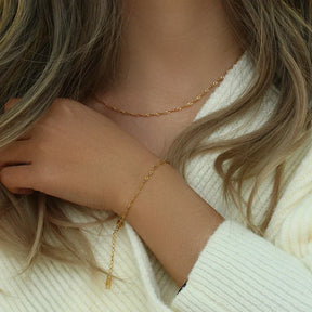 Pulseira Fashion Burnetts Joias Onda de Água Dourada