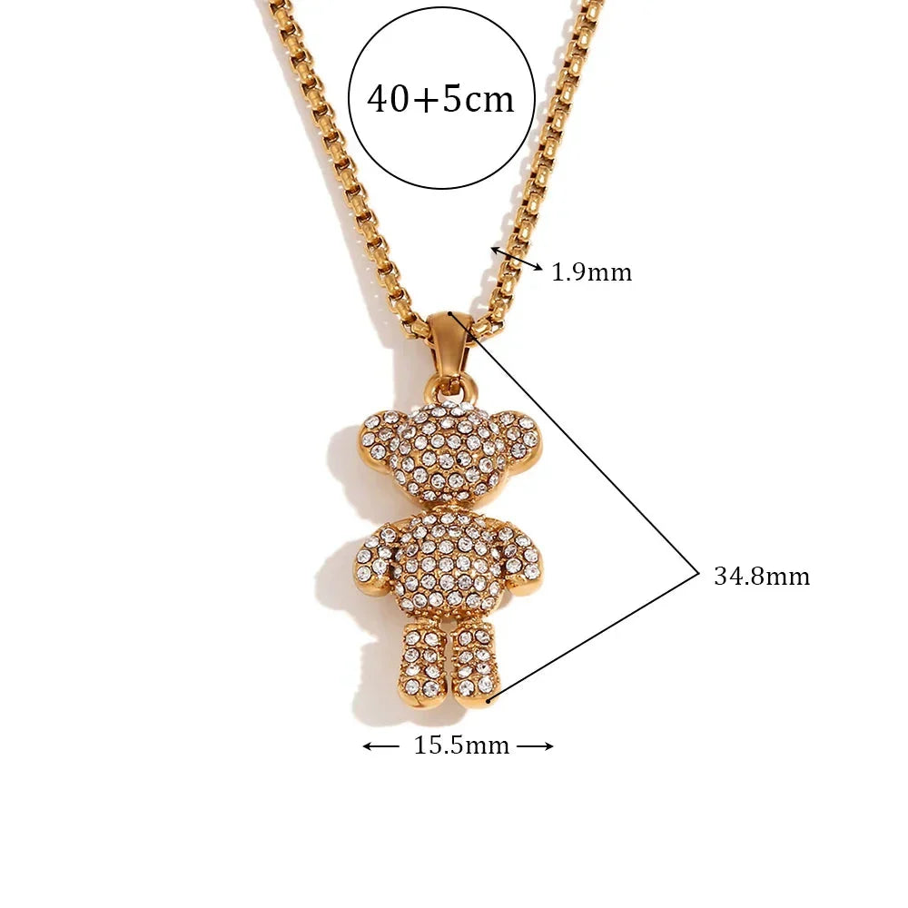 Colar Pingente Ursinho Banhado a Ouro 18K