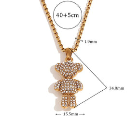 Colar Pingente Ursinho Banhado a Ouro 18K