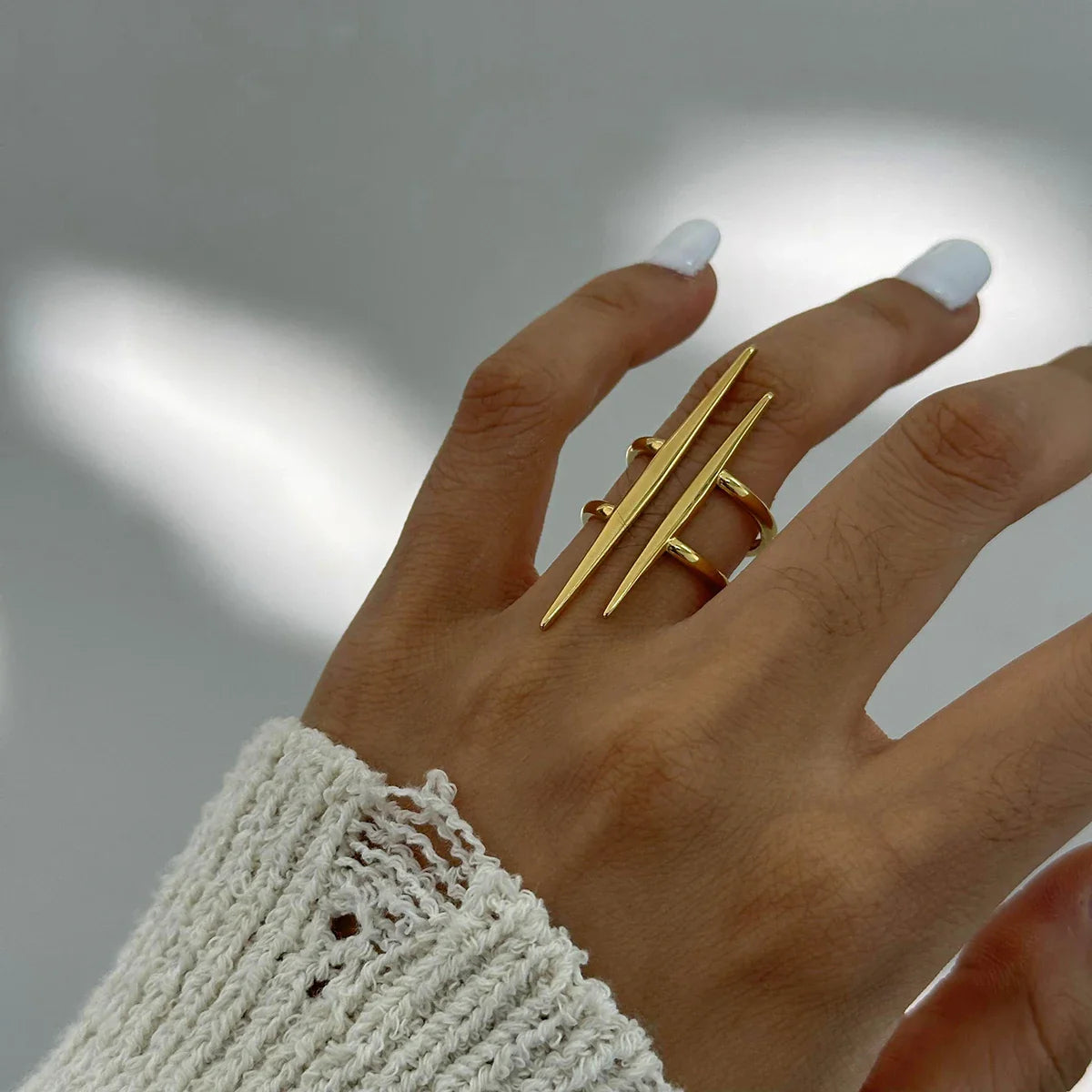 Anel Vintage de Aço Inoxidável Banhado a Ouro 18K
