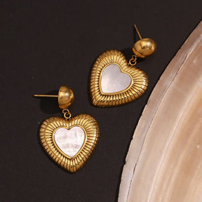 Brincos Coração com Zircônia Banhados a Ouro 18K