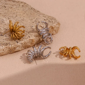 Brincos Elegantes de Pétalas em Aço Inoxidável