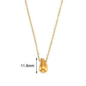 Colar Elegante com Pingente de Gota em Aço Inox Banhado