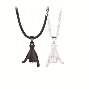 2pcs/set Pull Hook Hands Couple Necklace Pinky Swear Promise Love Hug Chain Necklace for Best Friend Couples Birthday Gifts
