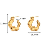 Brincos de Aço Inoxidável com Design Orgânico Dourado