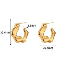Brincos de Aço Inoxidável com Design Orgânico Dourado