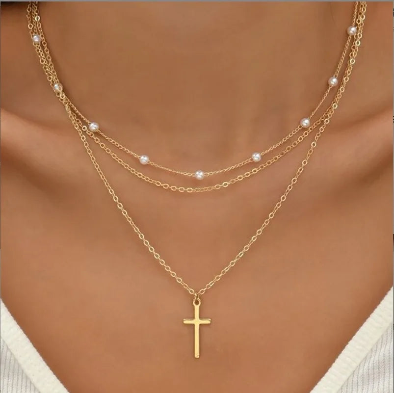 Conjunto de Colar de Pérolas Feminino Love TT - 14K Ouro - Elegância e Amor