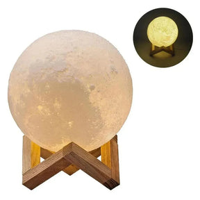 Luminária 3D LED Noturna em Forma de Lua