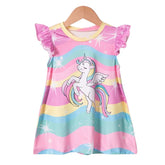 Vestido Infantil Manga Curta Unicórnio