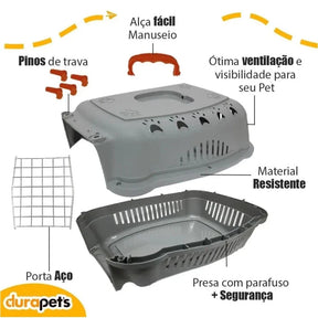 Caixa de Transporte com Porta de Aço para Cães e Gatos | Falcon™