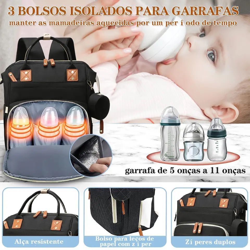 Mochila Maternidade Original Impermeável 15%OFF Primeira Compra + Frete Grátis-Compre até 3 x sem Juros