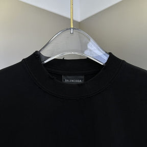 Camiseta Balenciaga Cracked Logo Distressed