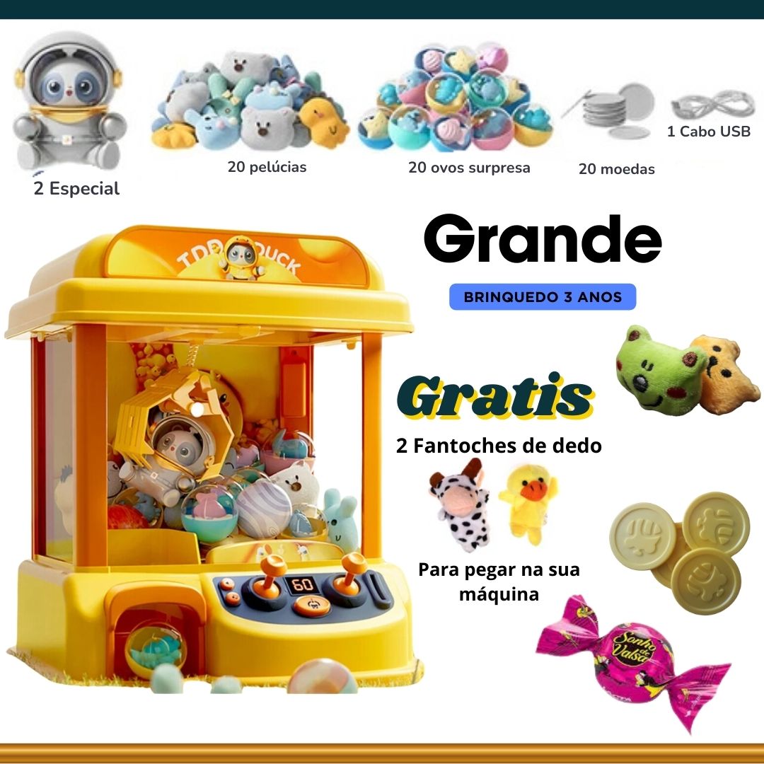 Mini Máquina de Pegar Ursinho 44 Brinquedos