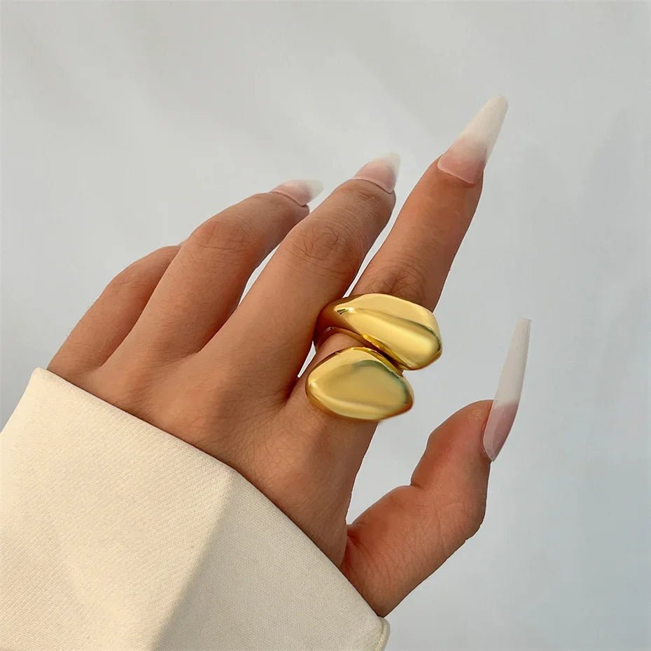 Anel Ajustável Dourado Vintage - Tudo Tem