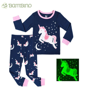 Pijama Conjunto Unicórnio Brilha no Escuro Infantil