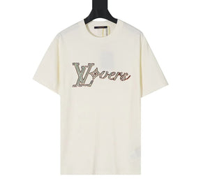 Camiseta Louis Vuitton White Embroidered Lovers