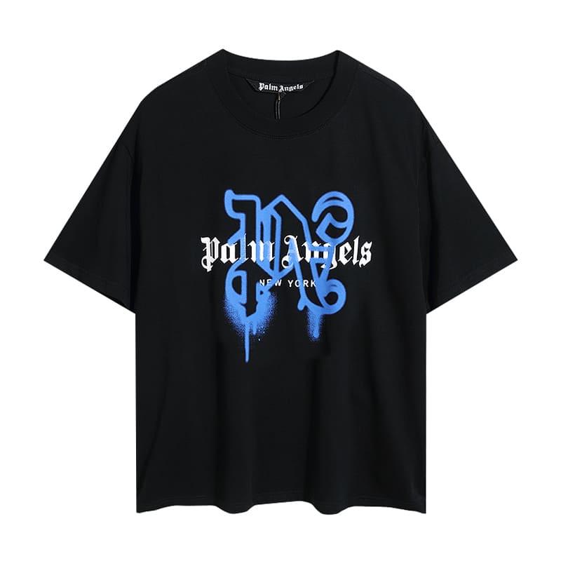 Camiseta Palm Angels New York Spray Logo Oversized