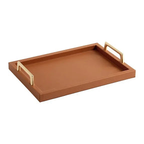 Bandeja de Couro Estilo Nórdico com Alças