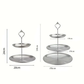 Bandeja de Três Camadas em Aço Inoxidável Expositor de Mesa