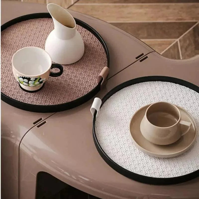 Bandeja Decorativa Redonda Banheiro/Sala com Alça