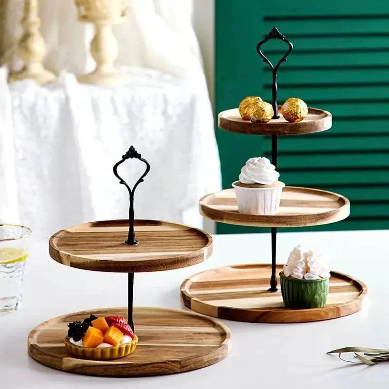 Bandeja para Doces de Madeira Suporte para Doces
