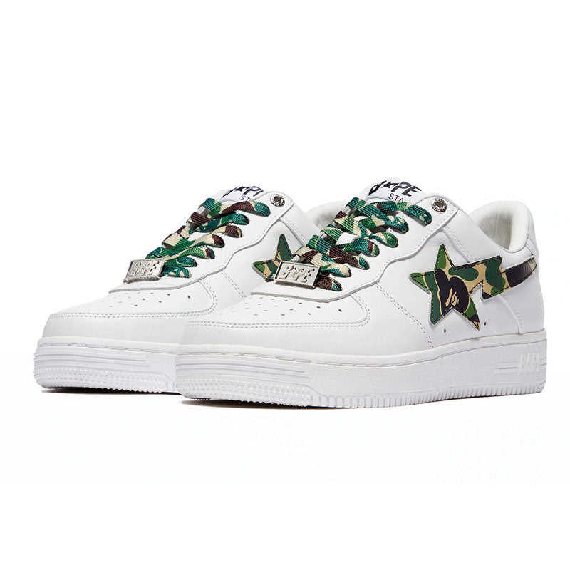 A Bathing Ape Bape Sta Low White ABC Camo Green