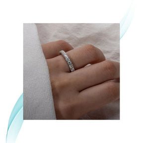 Anel Lolitta Moissanite - Prata 925, Banhado a Ouro Branco 18K