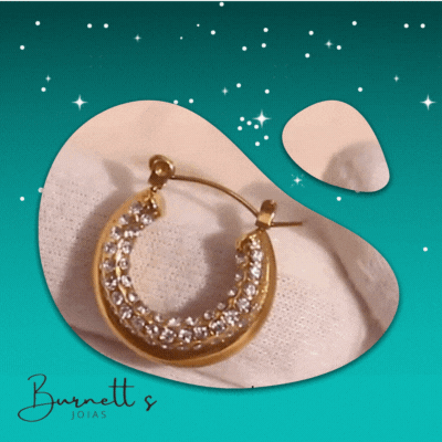 Brinco de Argola TT Dourado com Zircônias