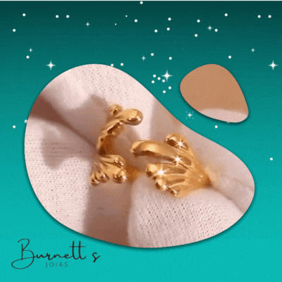 Anel Ocean+ Spray Banhado a Ouro 18K Ajustável