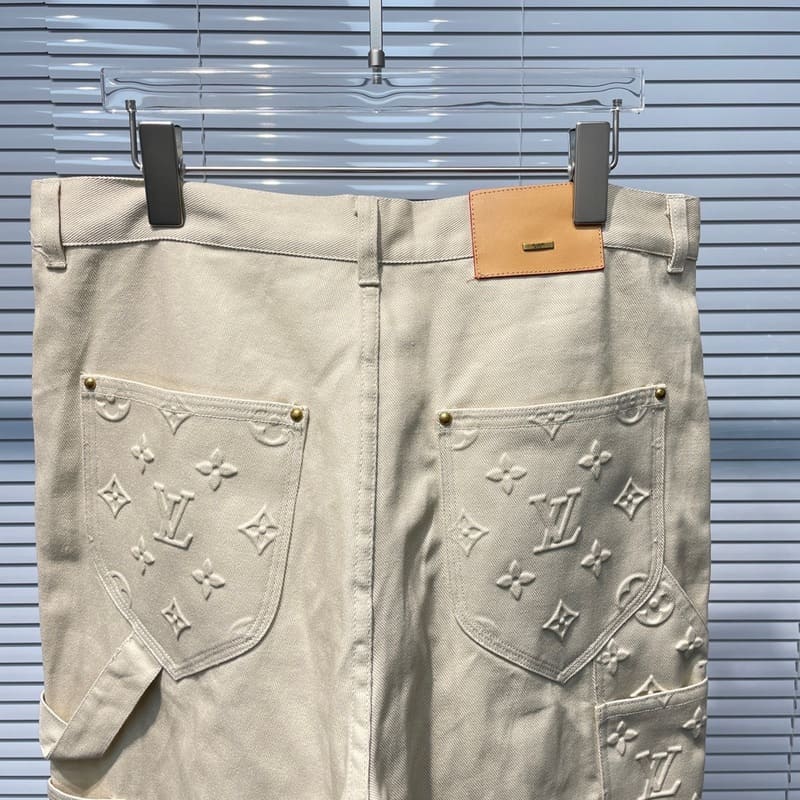 Calça Louis Vuitton Monogram Workwear Carpenter Cream