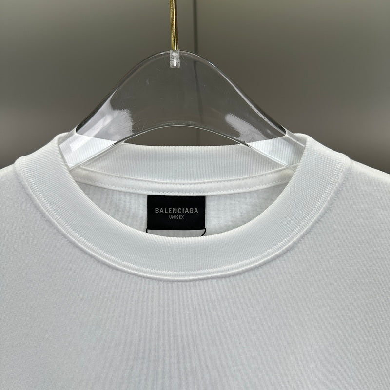 Camiseta Balenciaga Logo Embroidered Branca